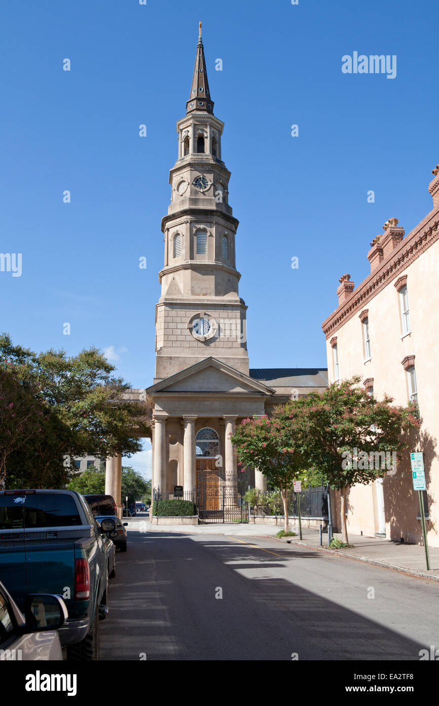St. Philips Episcopal Church in Charleston, South Carolina. Stock Photo