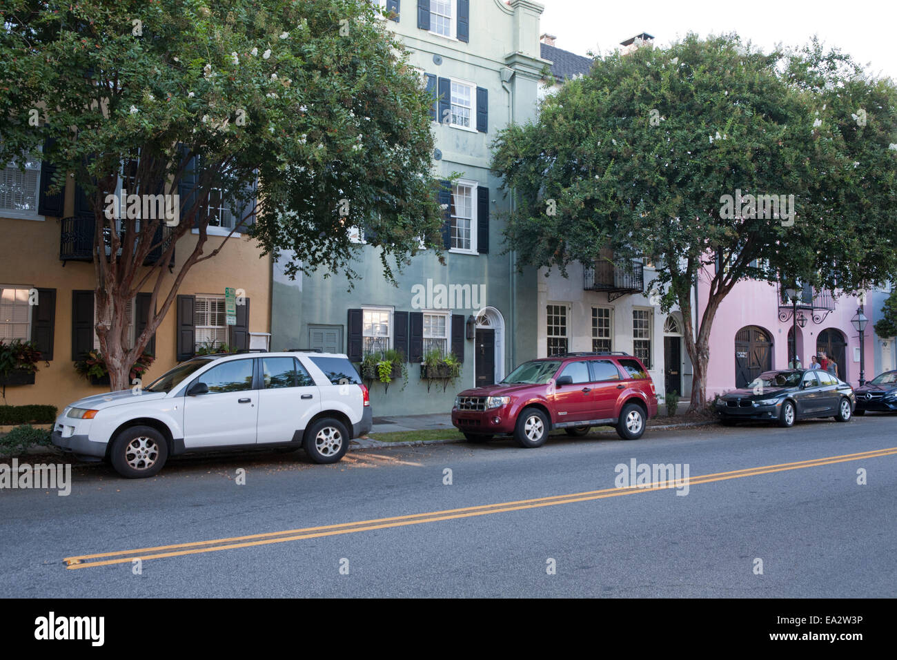 Private homes in downtown Charleston, South Carolina. Stock Photo