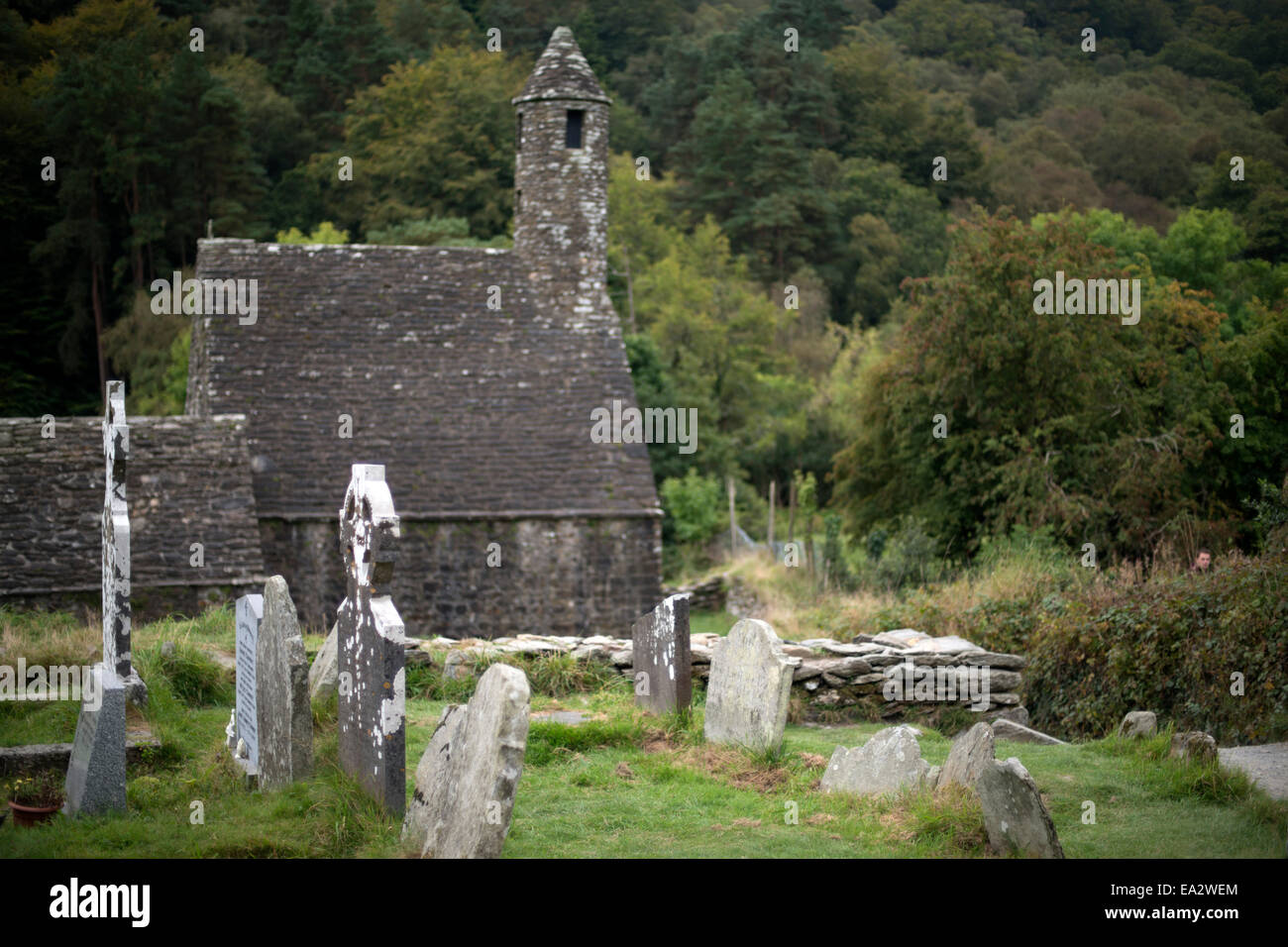 graveyard near the church Stock Photo