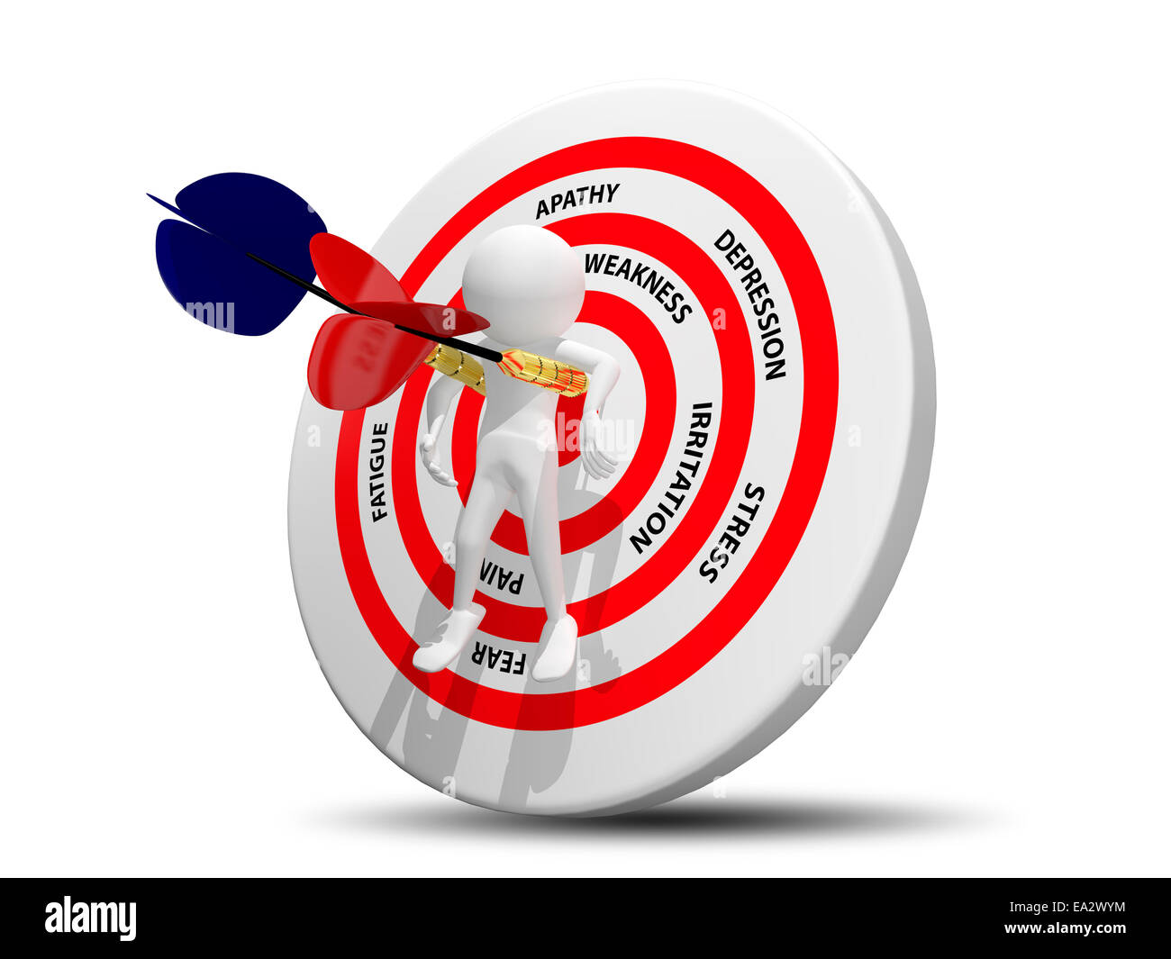 abstract illustration of a man on target Stock Photo