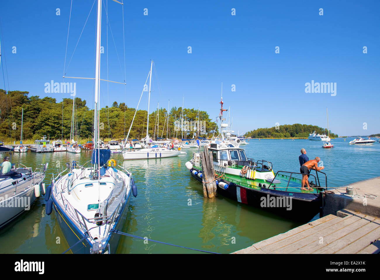 Sweden, Stockholm - Harbour at Uto, outer archipelago Stock Photo