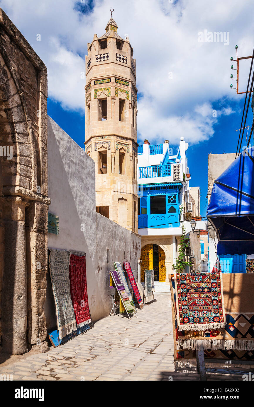 The octagonal minaret of the Zaouia Zakkak in the Medina in Sousse,Tunisia. Stock Photo