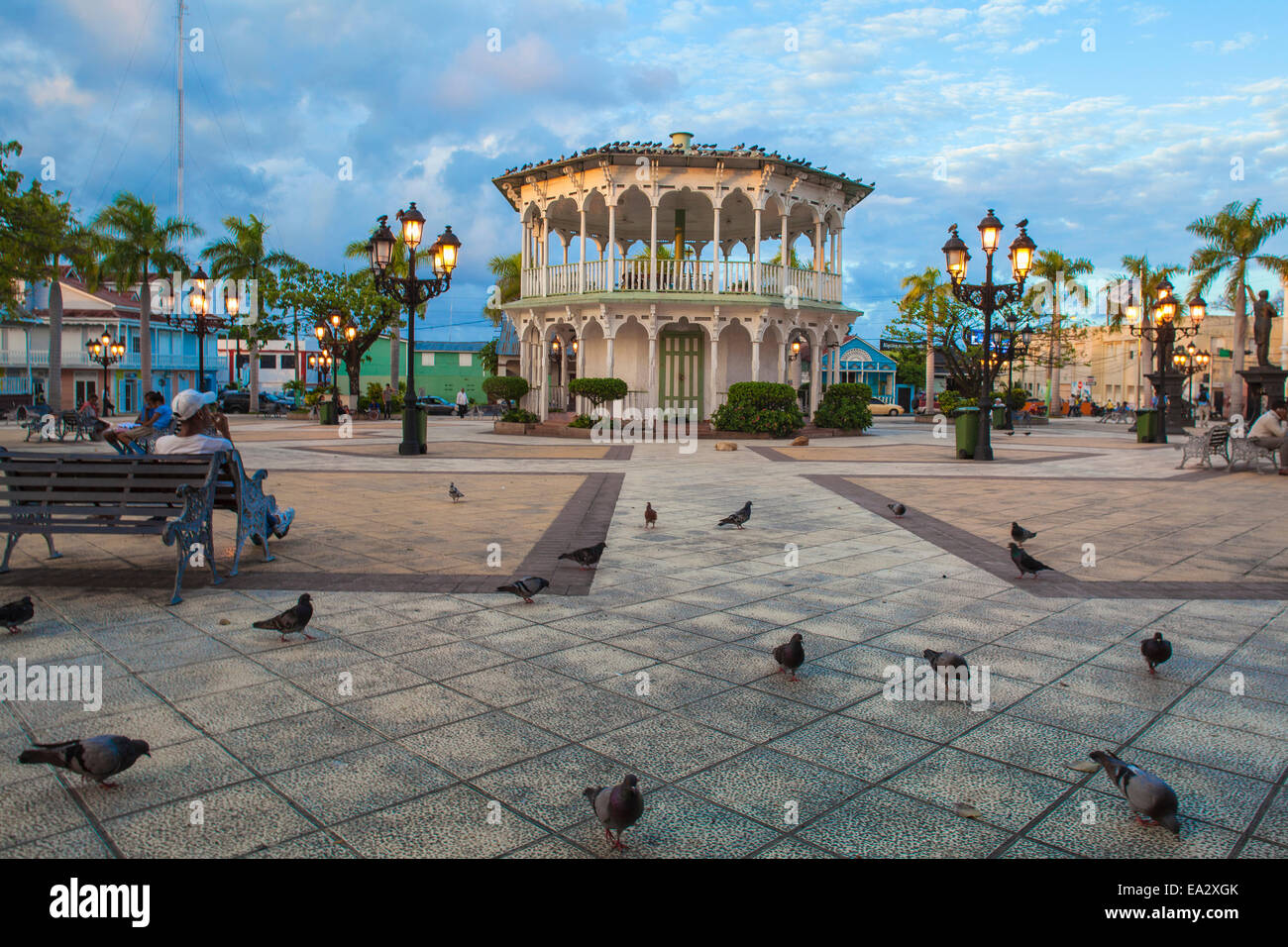 Gazebo in Central Park, Puerto Plata, Dominican Republic, West Indies, Caribbean, Central America Stock Photo