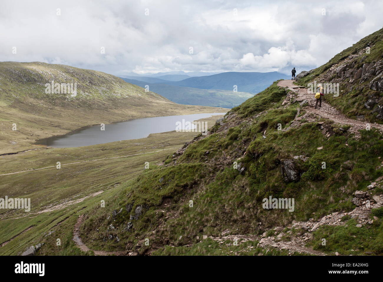 A view of Lochan Meal An T-suidhe, taken from the Mountain Track (Tourist Route), Ben Nevis, Highlands, Scotland, United Kingdom Stock Photo