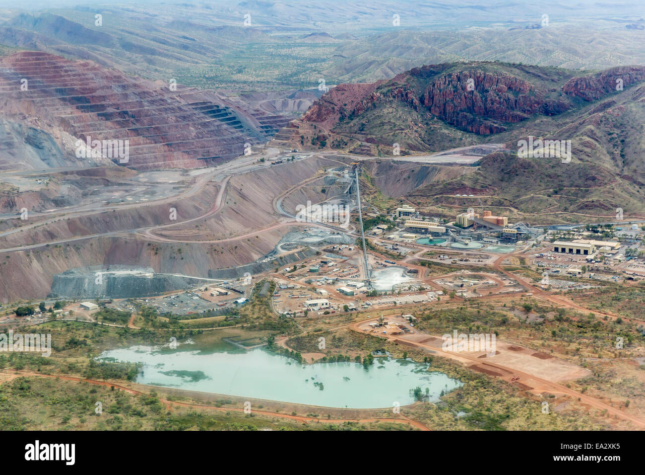 Aerial view of the Argyle Diamond mine, Kimberley, Western Australia, Australia, Pacific Stock Photo
