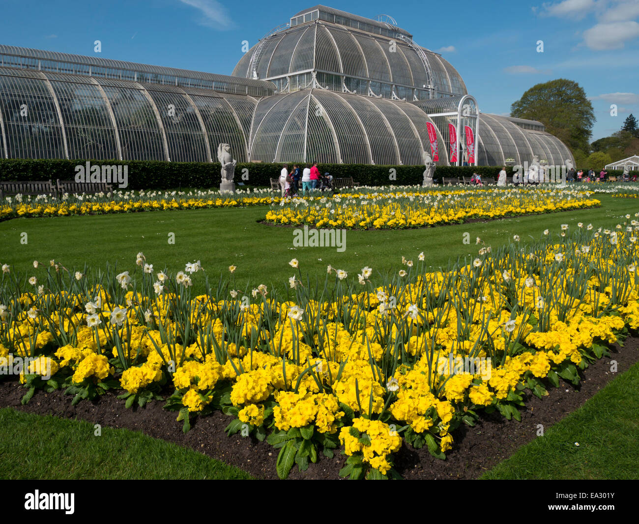 Palm House in spring, Royal Botanic Gardens, UNESCO World Heritage Site, Kew, London, England, United Kingdom, Europe Stock Photo