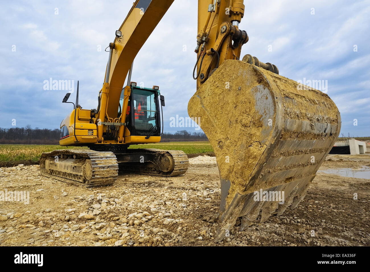 Blade of a large excavator Stock Photo