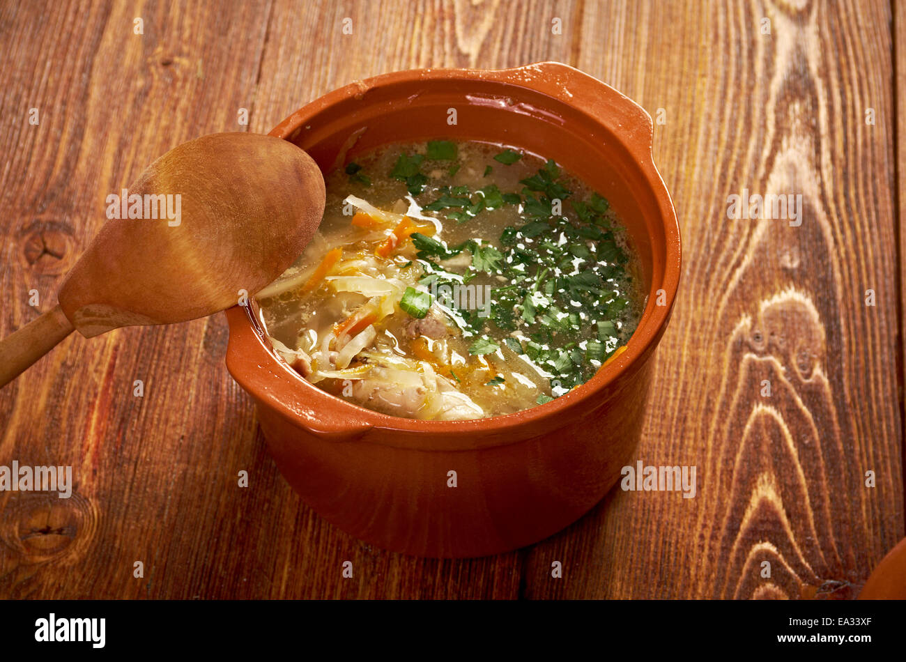Russian sauerkraut soup stchi Stock Photo Alamy