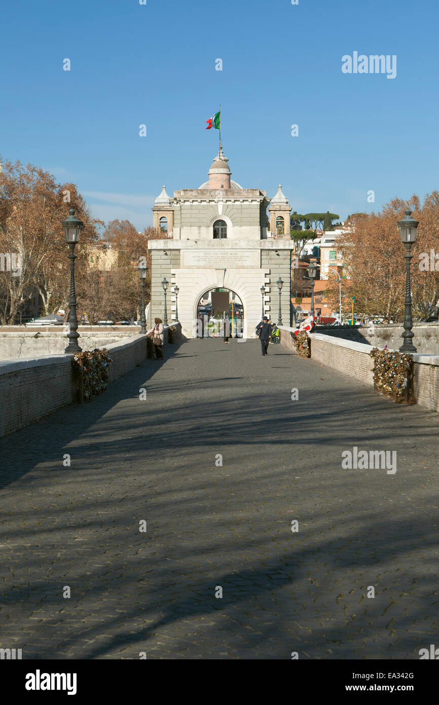 Milvian bridge, ponte milvio, Rome, Italy Stock Photo