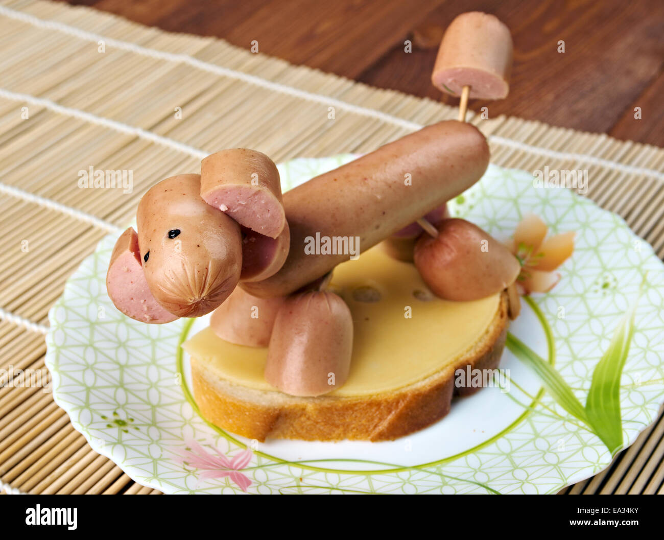 sandwich made of dog sausages Stock Photo Alamy