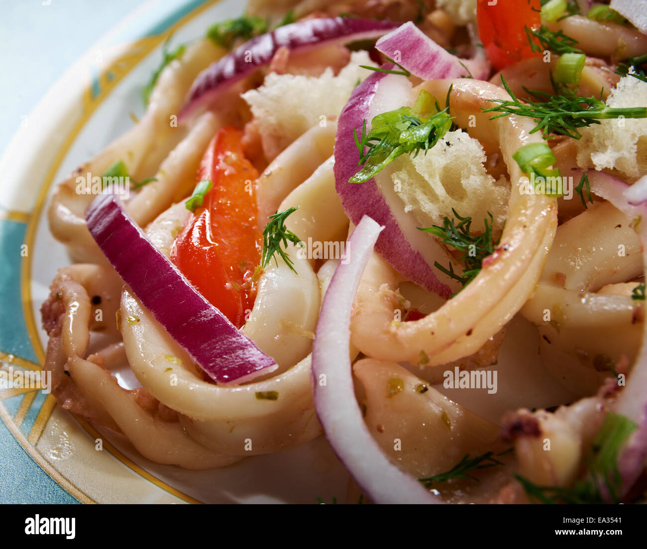 Roasted octopus calamari rings hi-res stock photography and images - Alamy