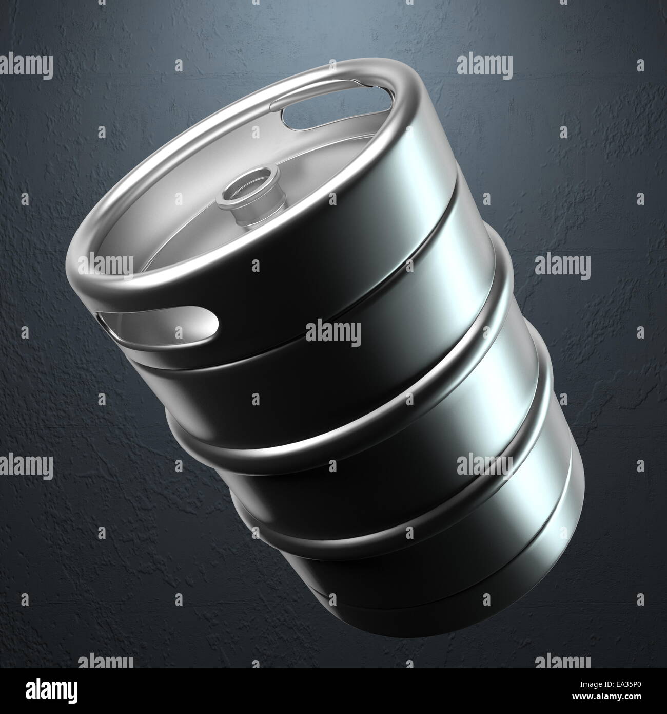 beer container and stone wall Stock Photo Alamy
