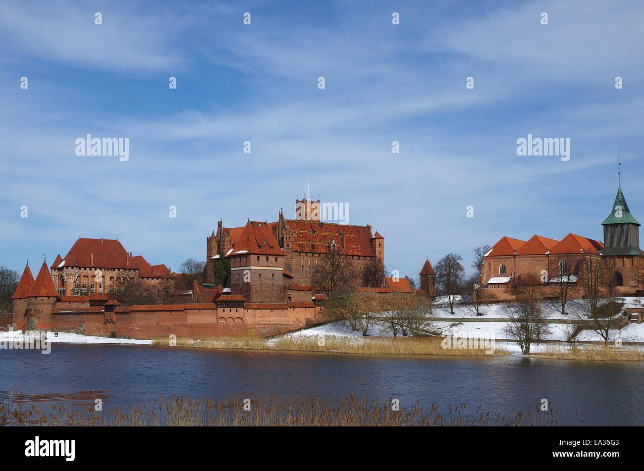 malbork castle in poland on sky background Stock Photo