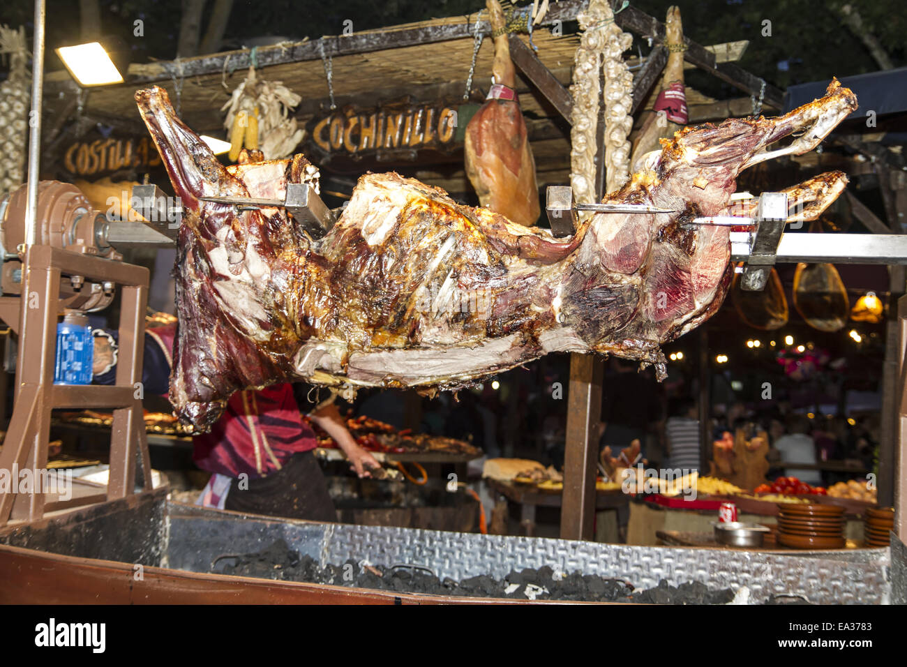 huge grilled pork, barbecue beef Stock Photo