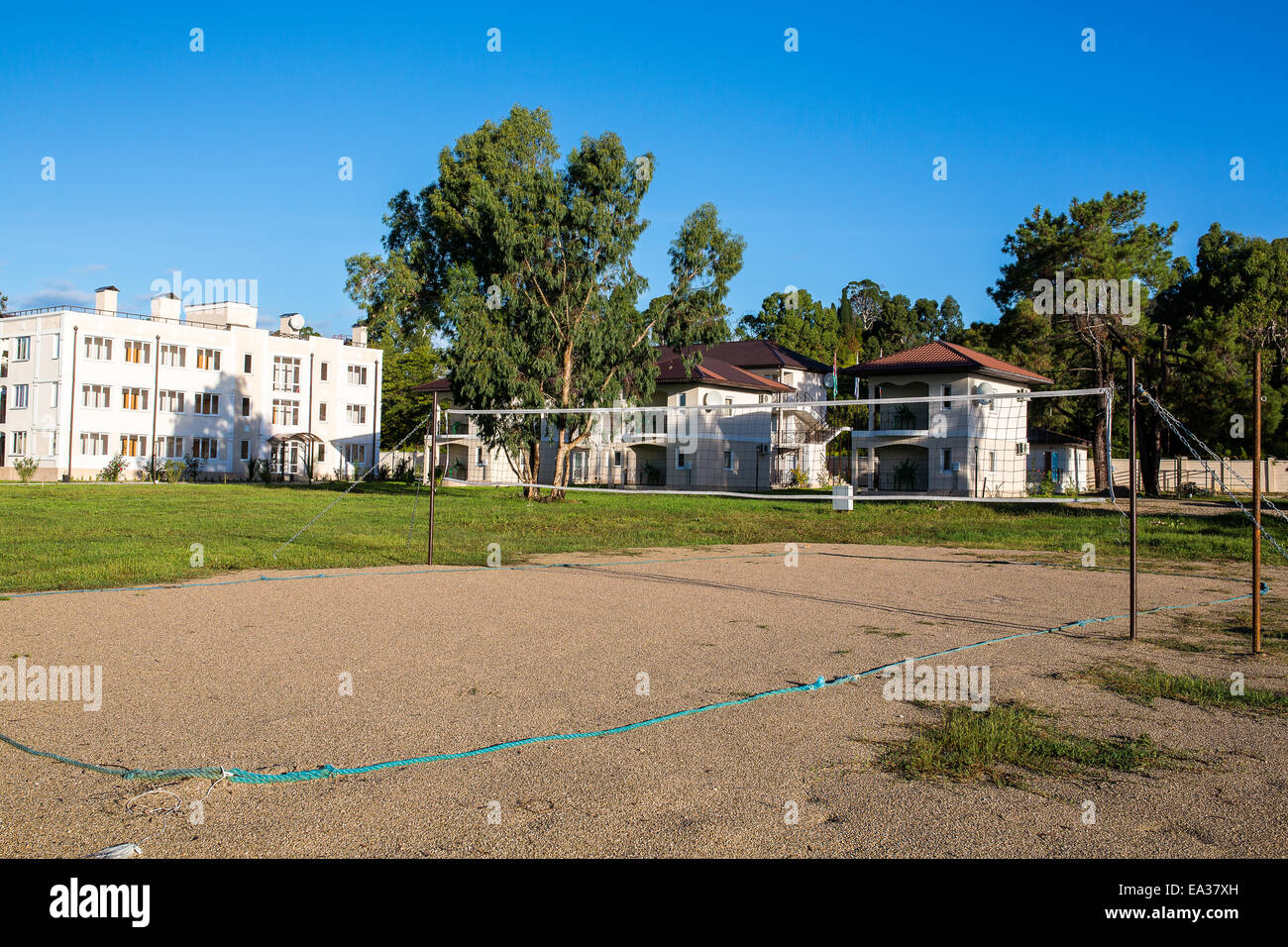 Open volleyball playground, New Athos, Abkhazia Stock Photo