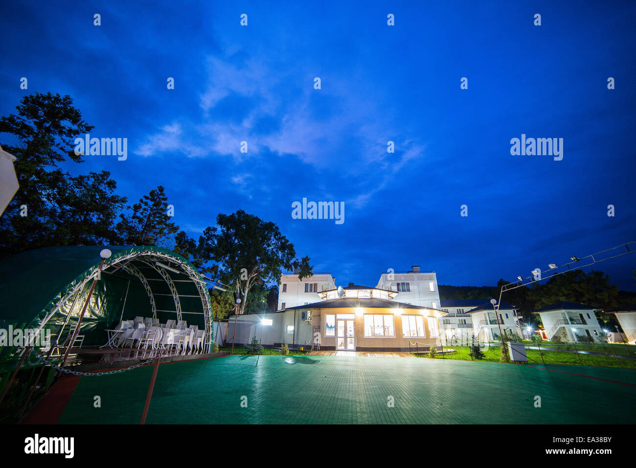 Hotel recreation zone on seaside, New Athos, Abkhazia Stock Photo