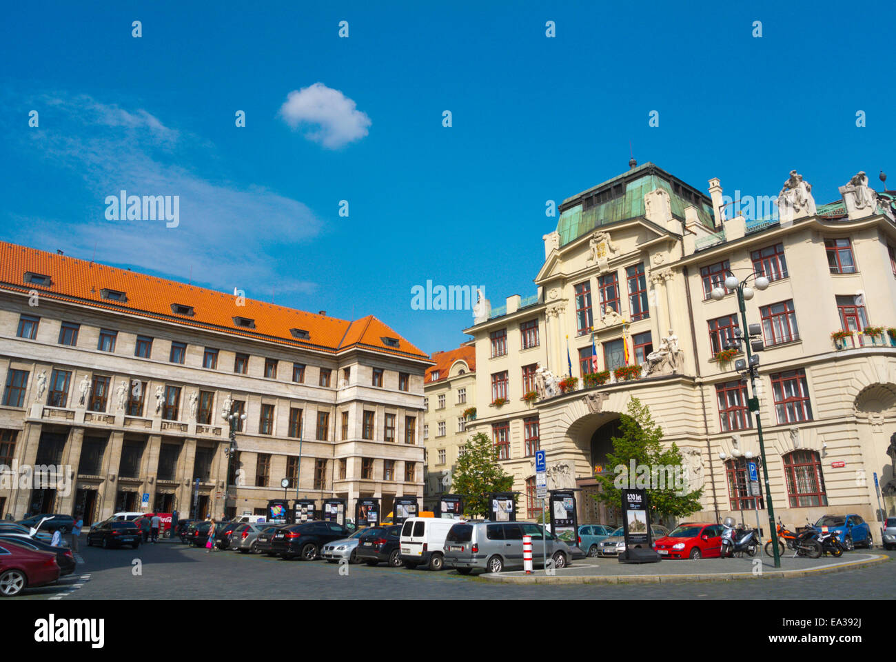 Marianske namesti, with town hall and main library, old town, Prague, Czech Republic, Europe Stock Photo