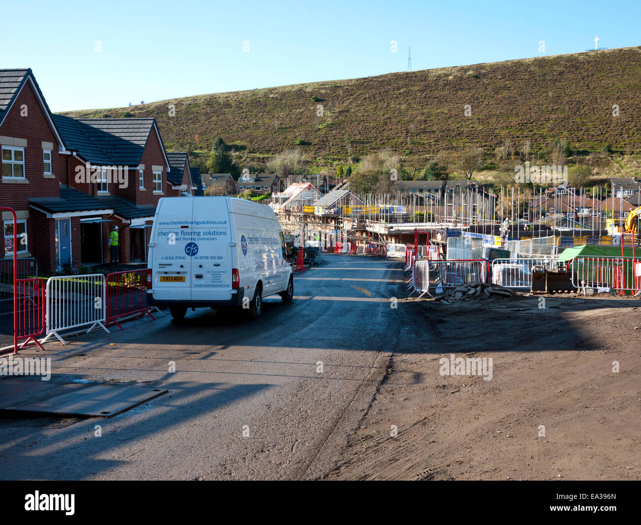 New housing Estate being built. Mossley, Greater Manchester, UK Stock