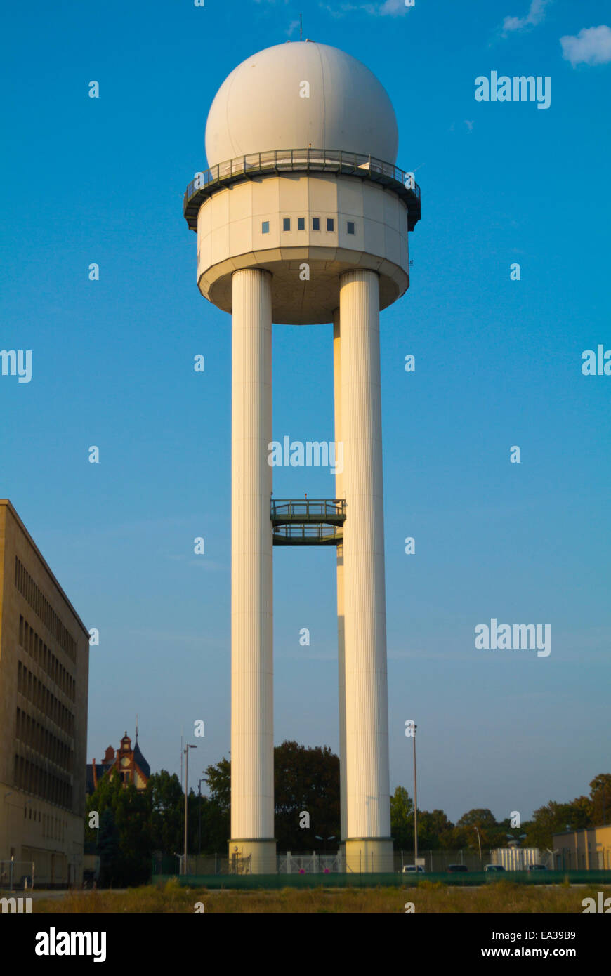 Air control tower, Tempelhof former airport, west Berlin, Germany Stock Photo