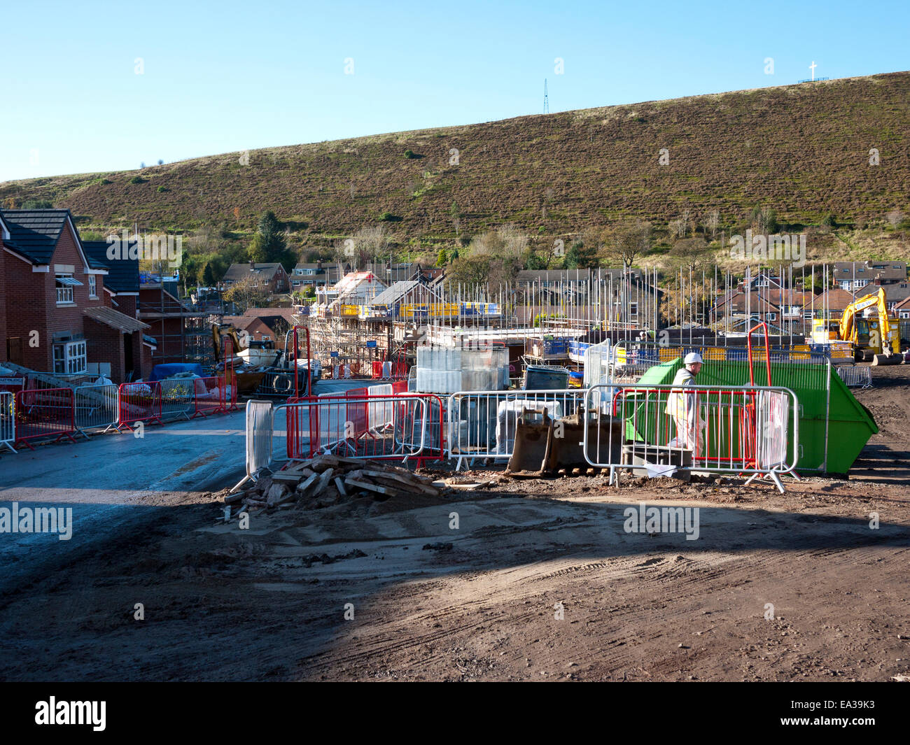 New housing Estate being built. Mossley, Greater Manchester, UK Stock