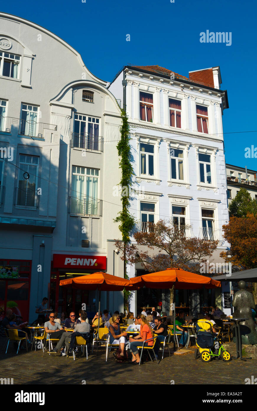 Bar terraces, Ulrichsplatz square, Ostertor area, Viertel district, Bremen, Germany Stock Photo