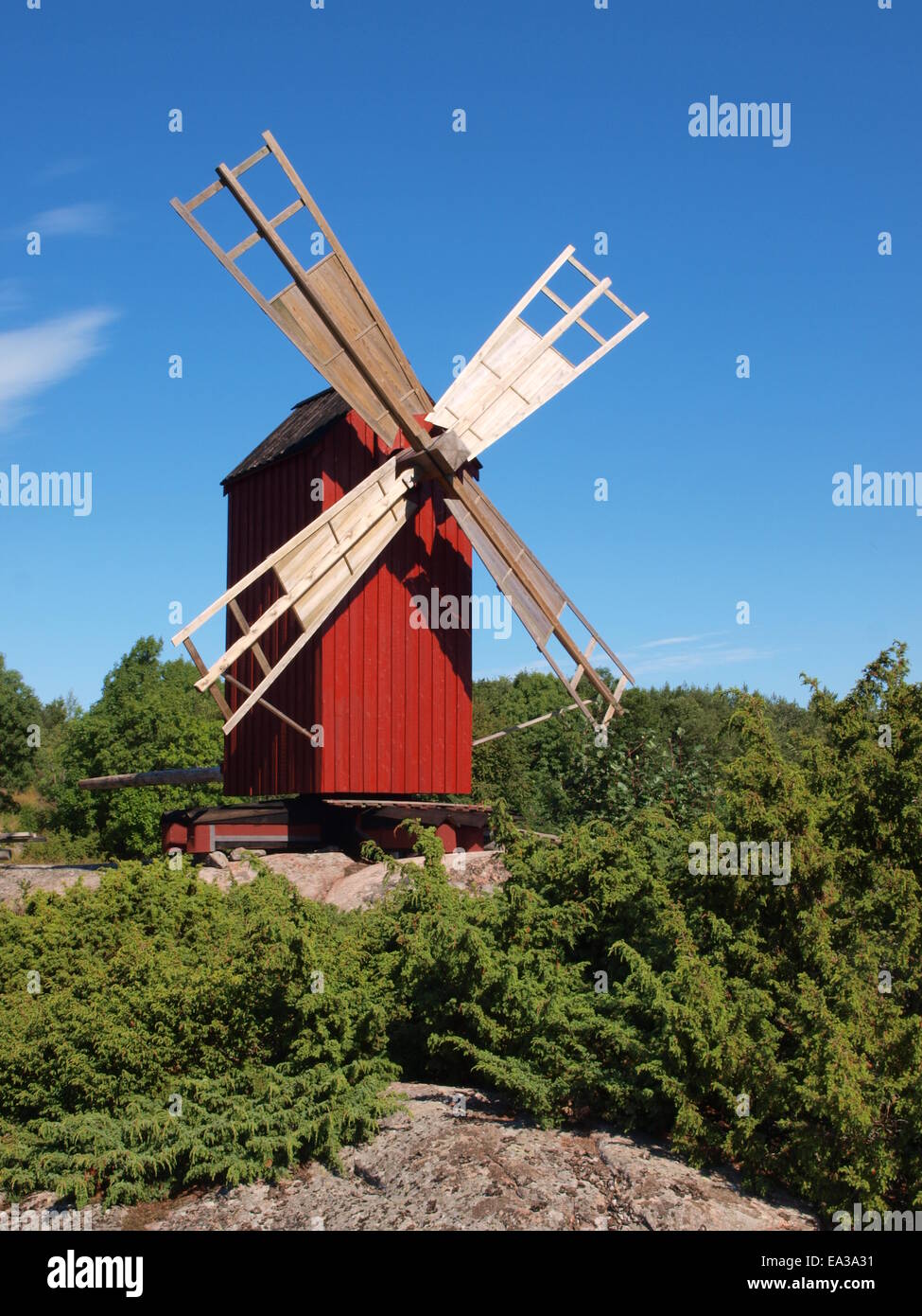 Windmill on the aland islands, Brändö Stock Photo