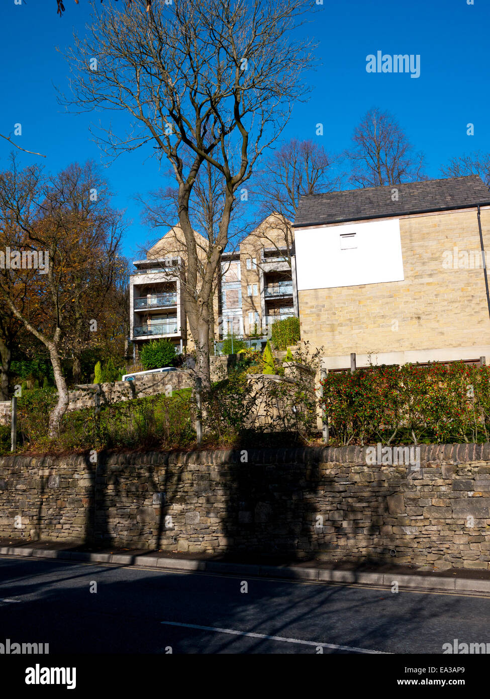 Modern upmarket flats, Grasscroft, Oldham, Lancashire, UK Stock Photo