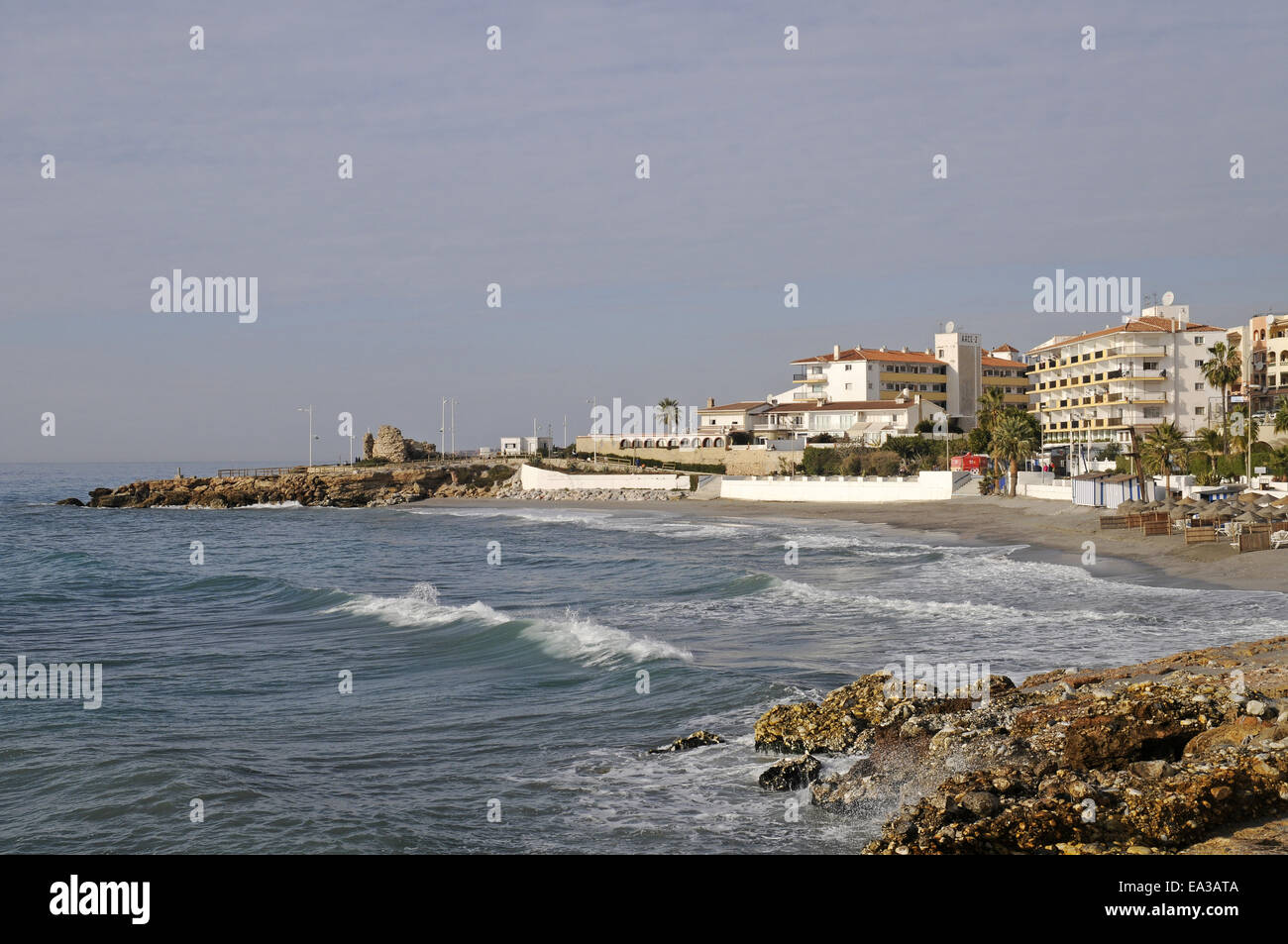 Playa El Salon, beach, Nerja, Spain Stock Photo