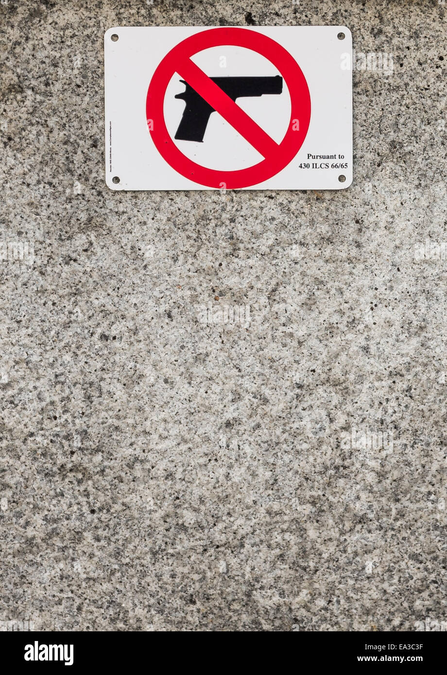 A no guns allowed on property sign. Stock Photo