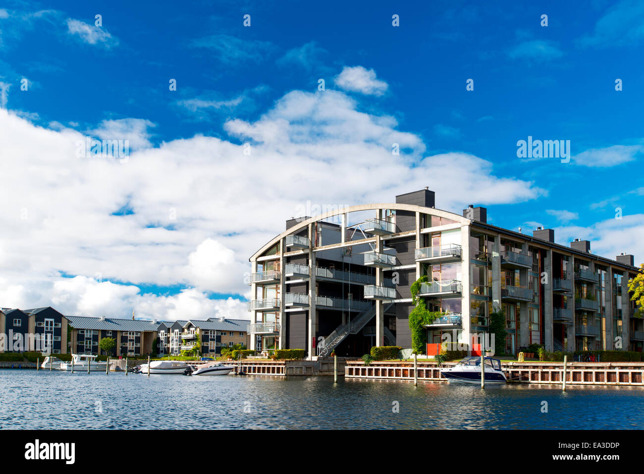 Curated visual reference: Fresh Look at Modern Apartment Building At Copenhagen Stock Photo