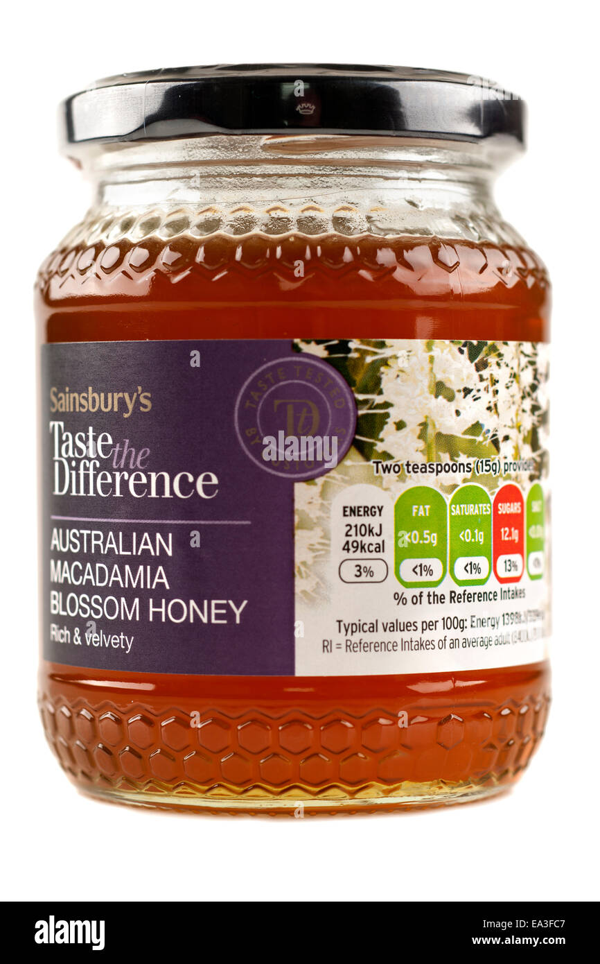 Jar Australian Macadamia Blossom Honey Stock Photo