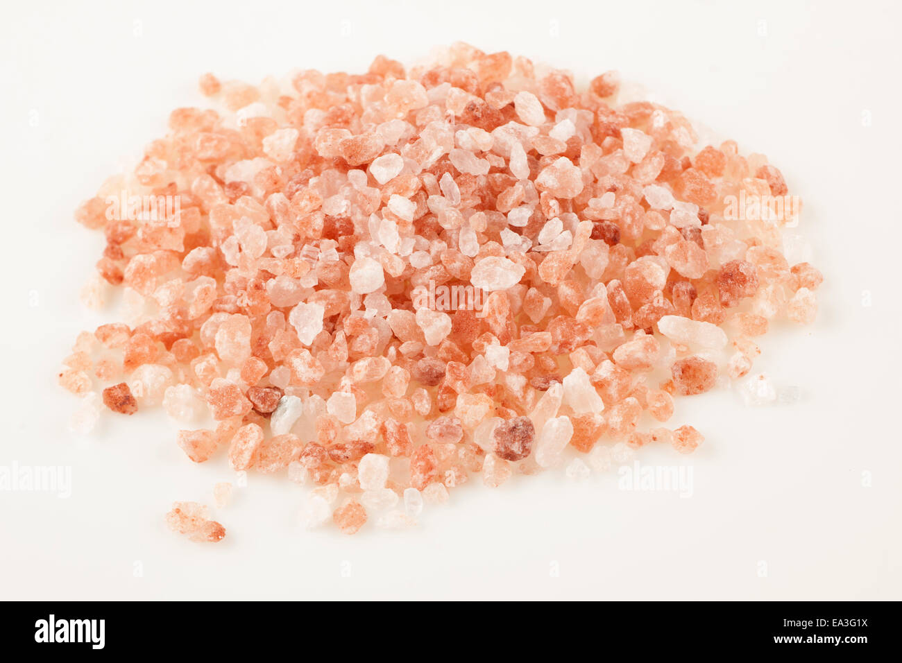 Pile of Himalayan coarse pink salt Stock Photo