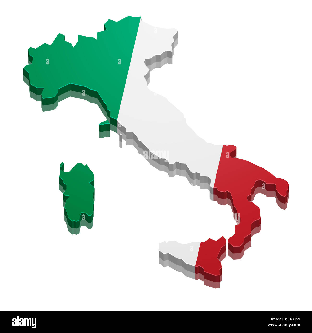 Map Italy Stock Photo