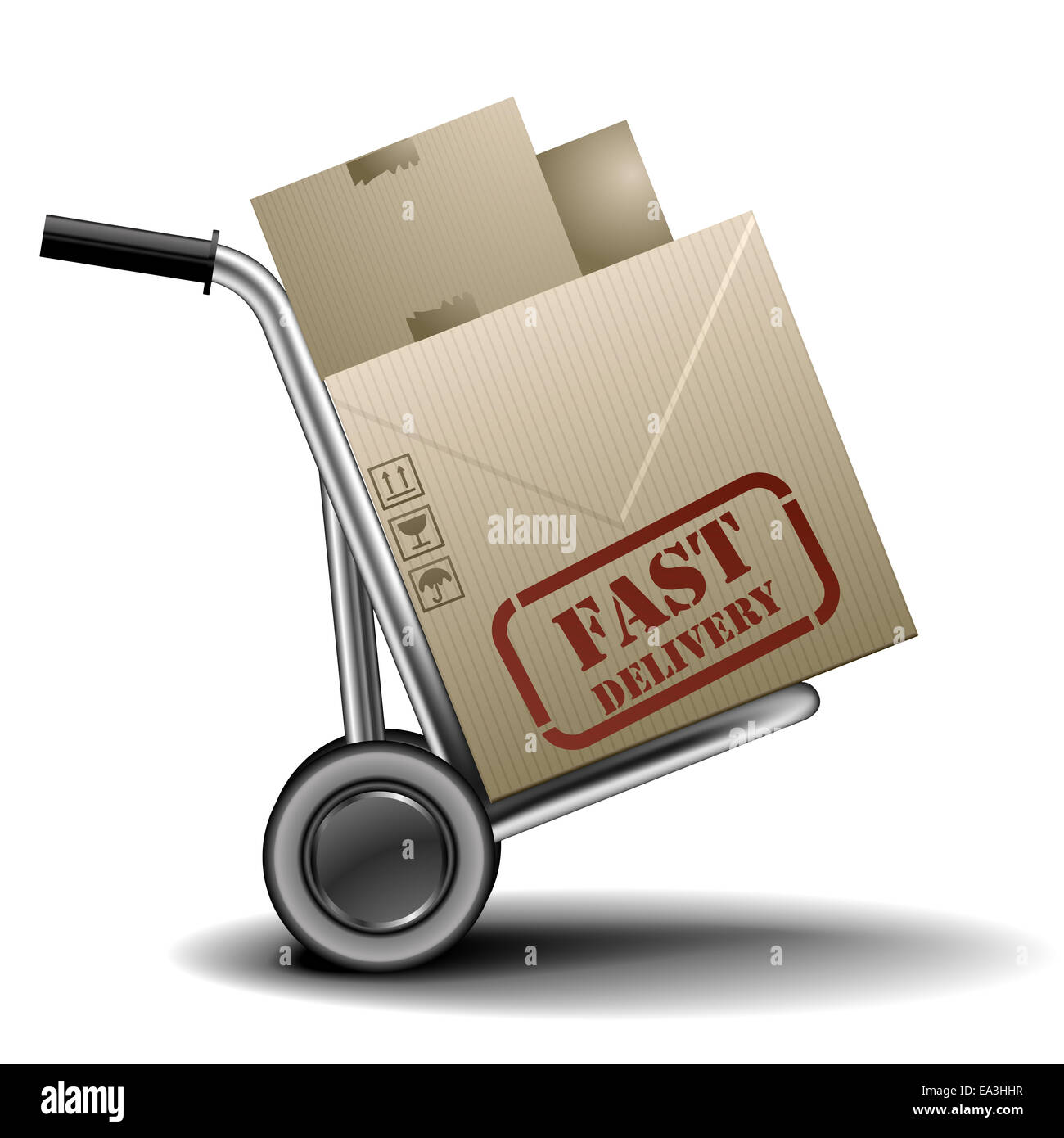 fast delivery handtruck Stock Photo