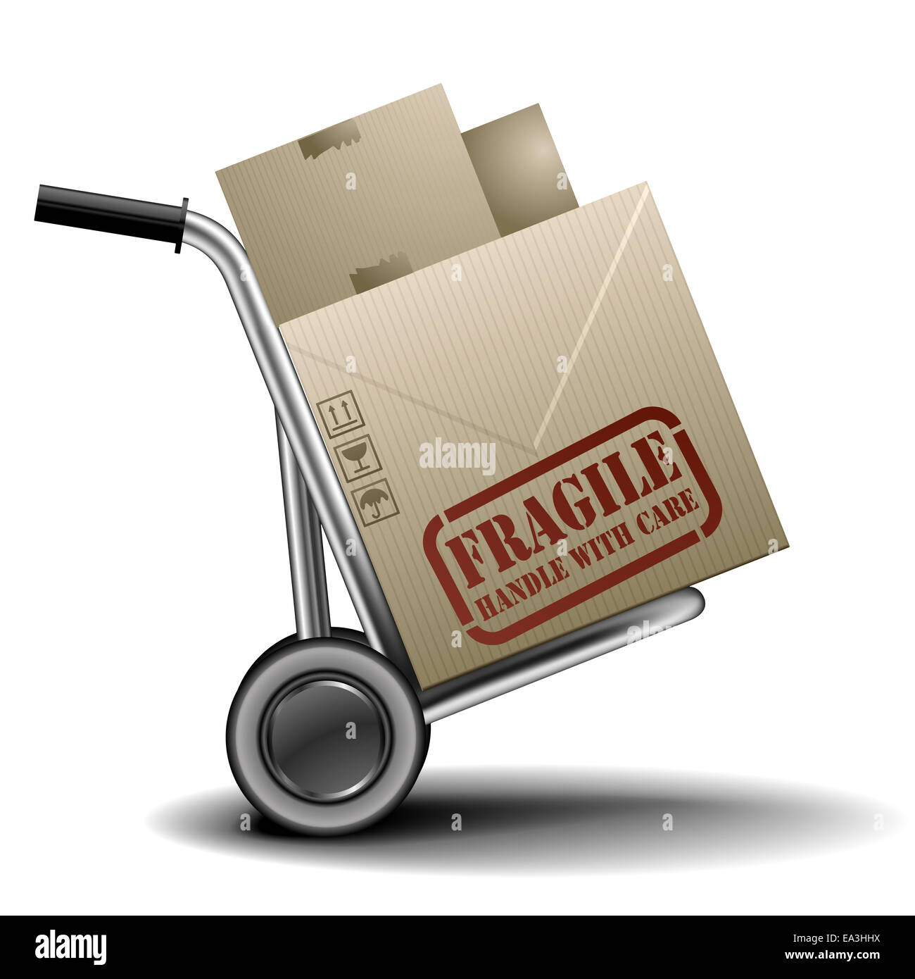 handtruck fragile Stock Photo