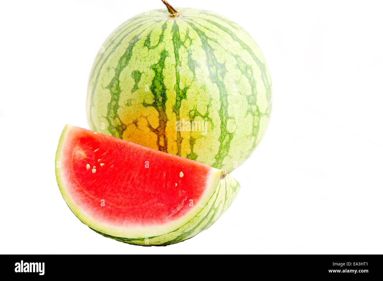 A fresh slice of watermelon on a white background Stock Photo