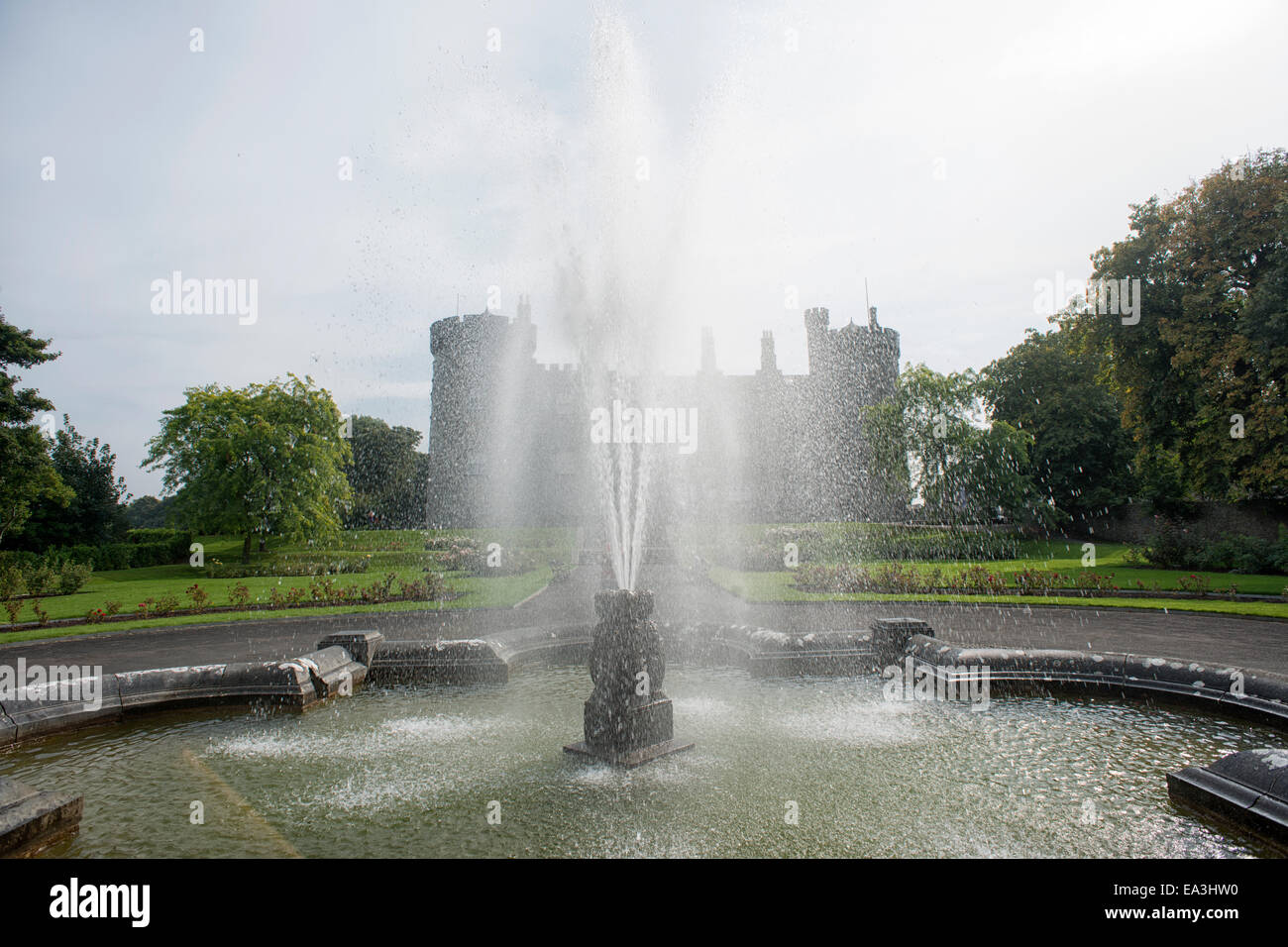 Kilkenny castle and fountain Stock Photo