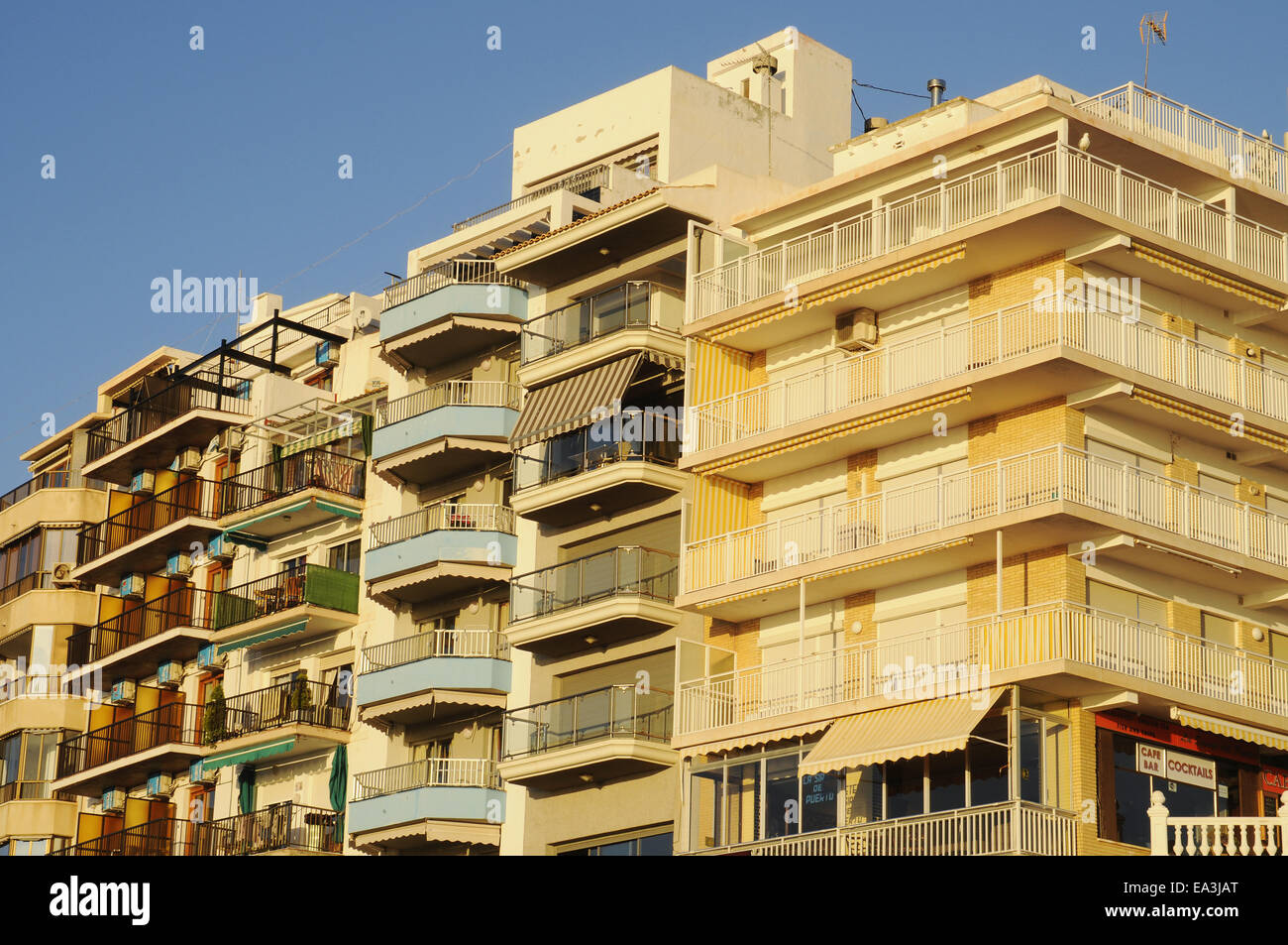 House facades, Benidorm, Spain Stock Photo
