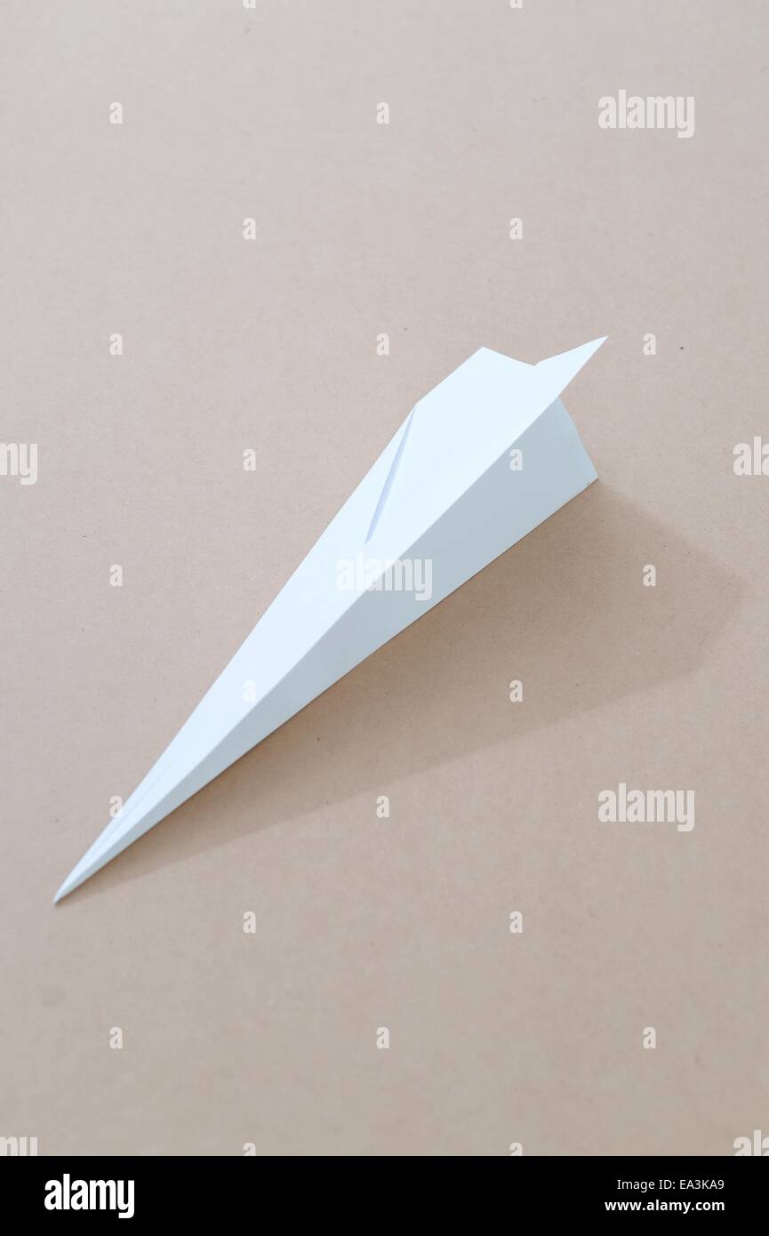 A close up shot of a paper plane Stock Photo