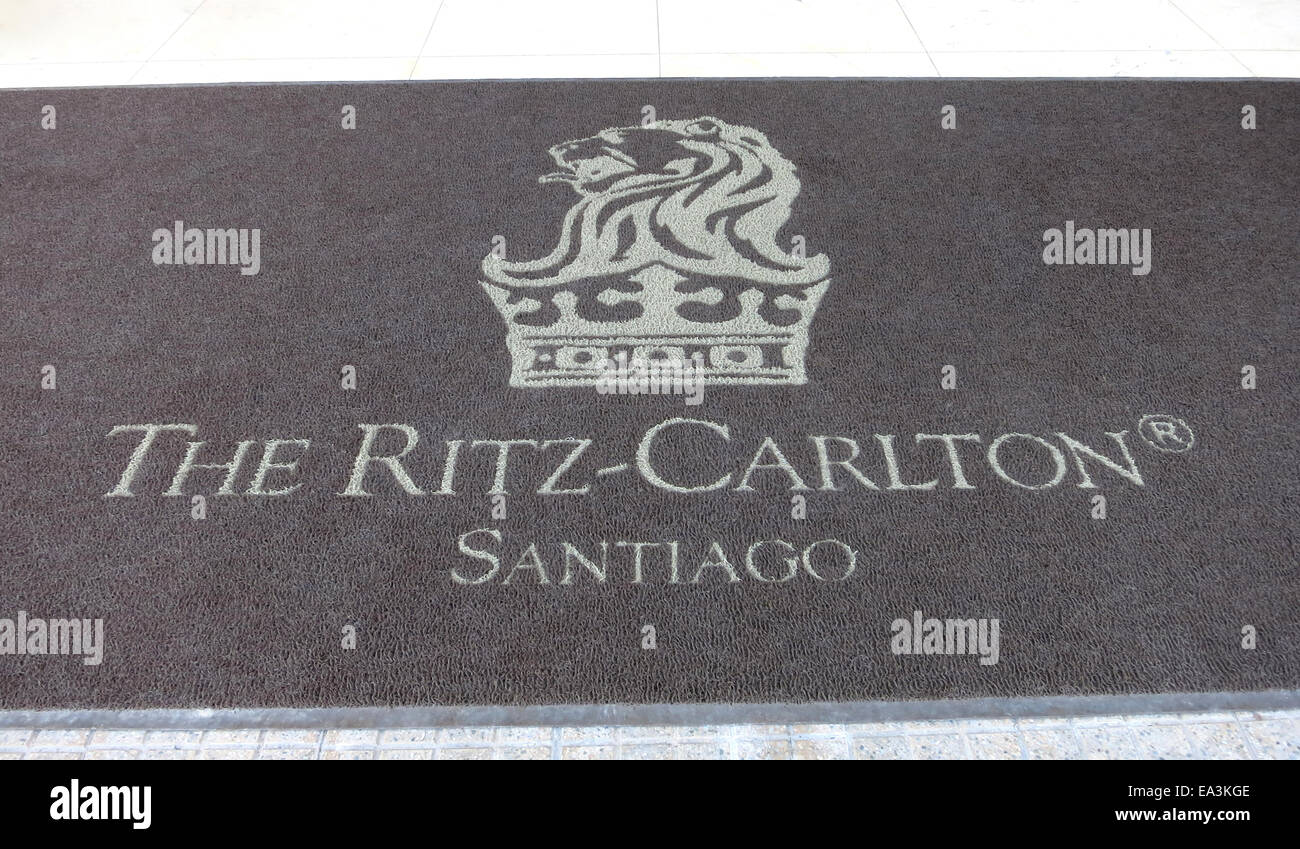 The Ritz Carlton palace hotel sign Santiago Chile Stock Photo