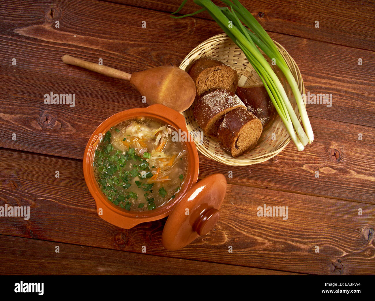 Russian sauerkraut soup stchi Stock Photo Alamy