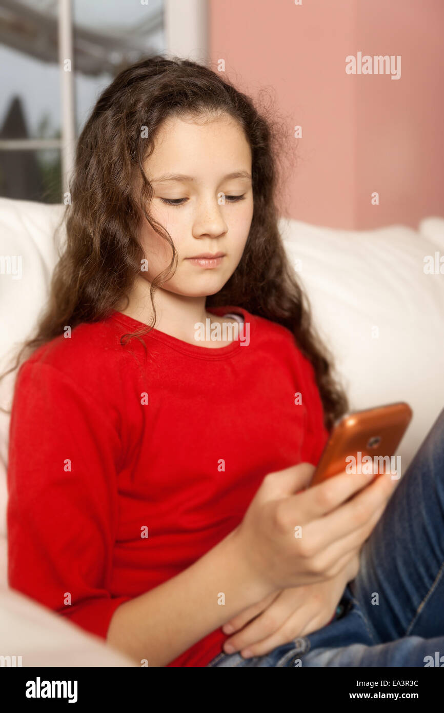 young girl mobile phone Stock Photo Alamy