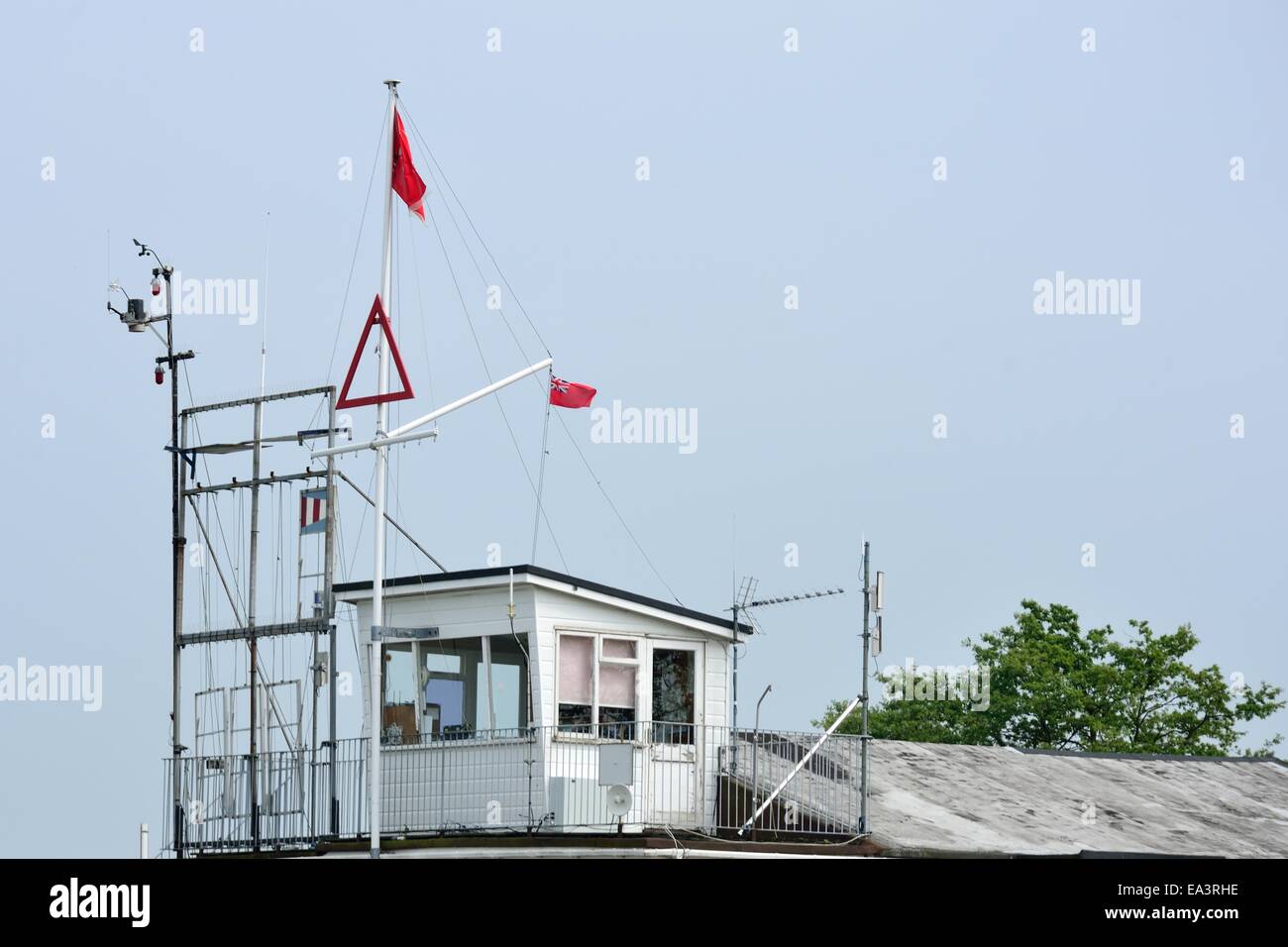 Wooden yacht station Stock Photo