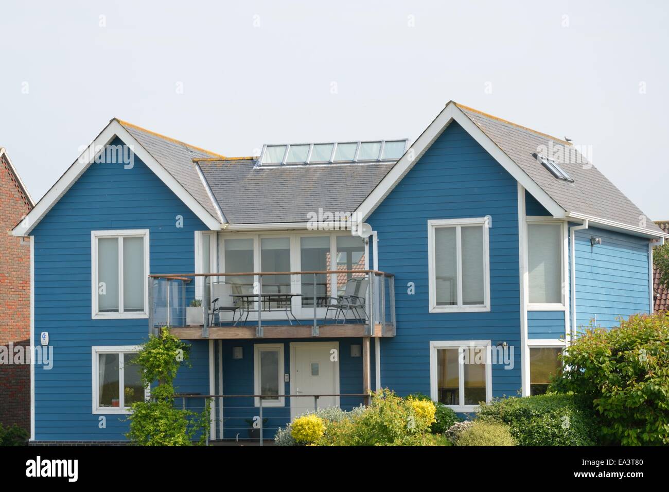 Large blue coast house Stock Photo