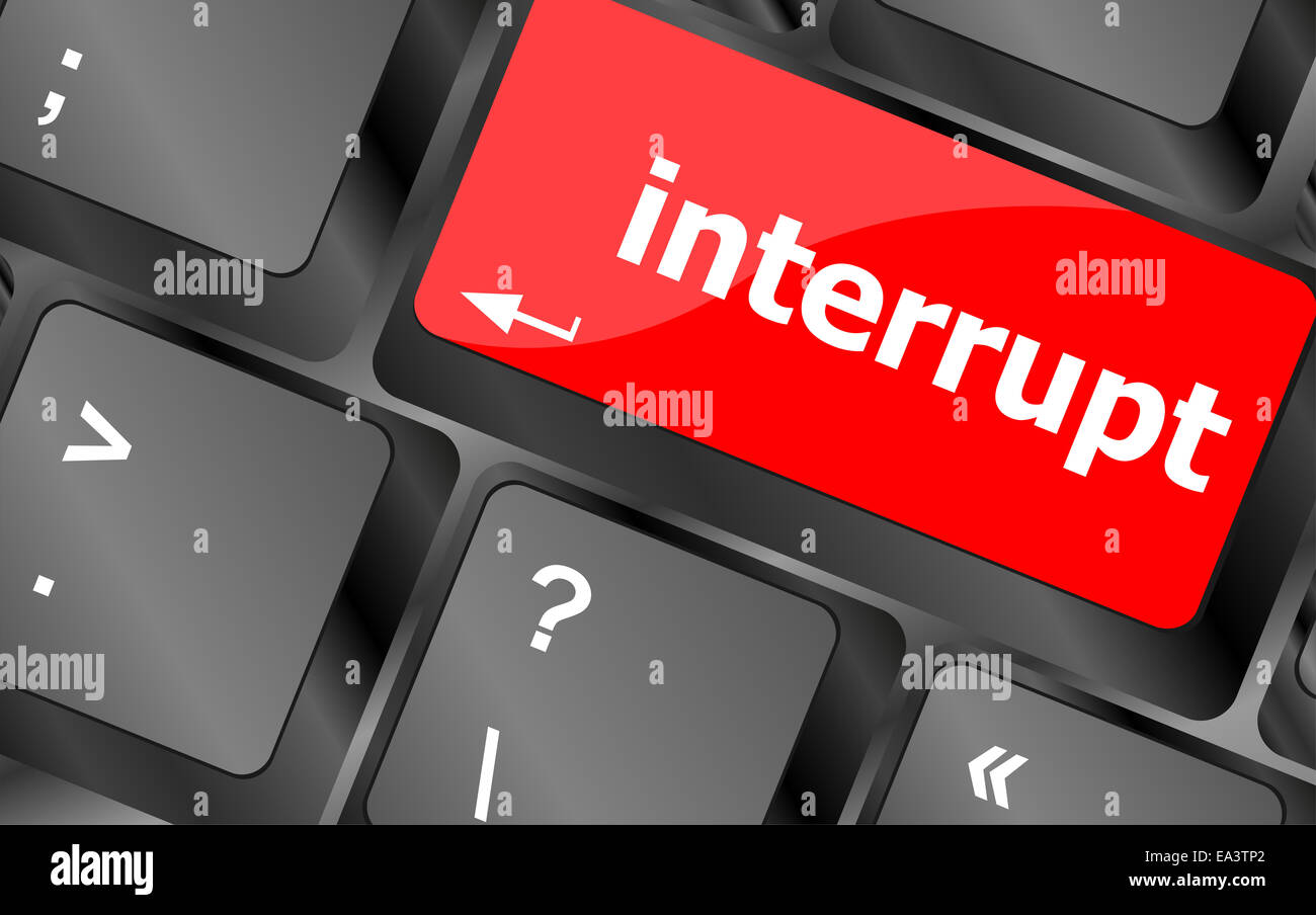 computer keyboard with word interrupt Stock Photo Alamy