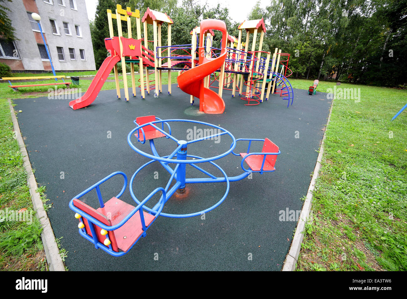 Children's playground, Moscow region, Russia Stock Photo