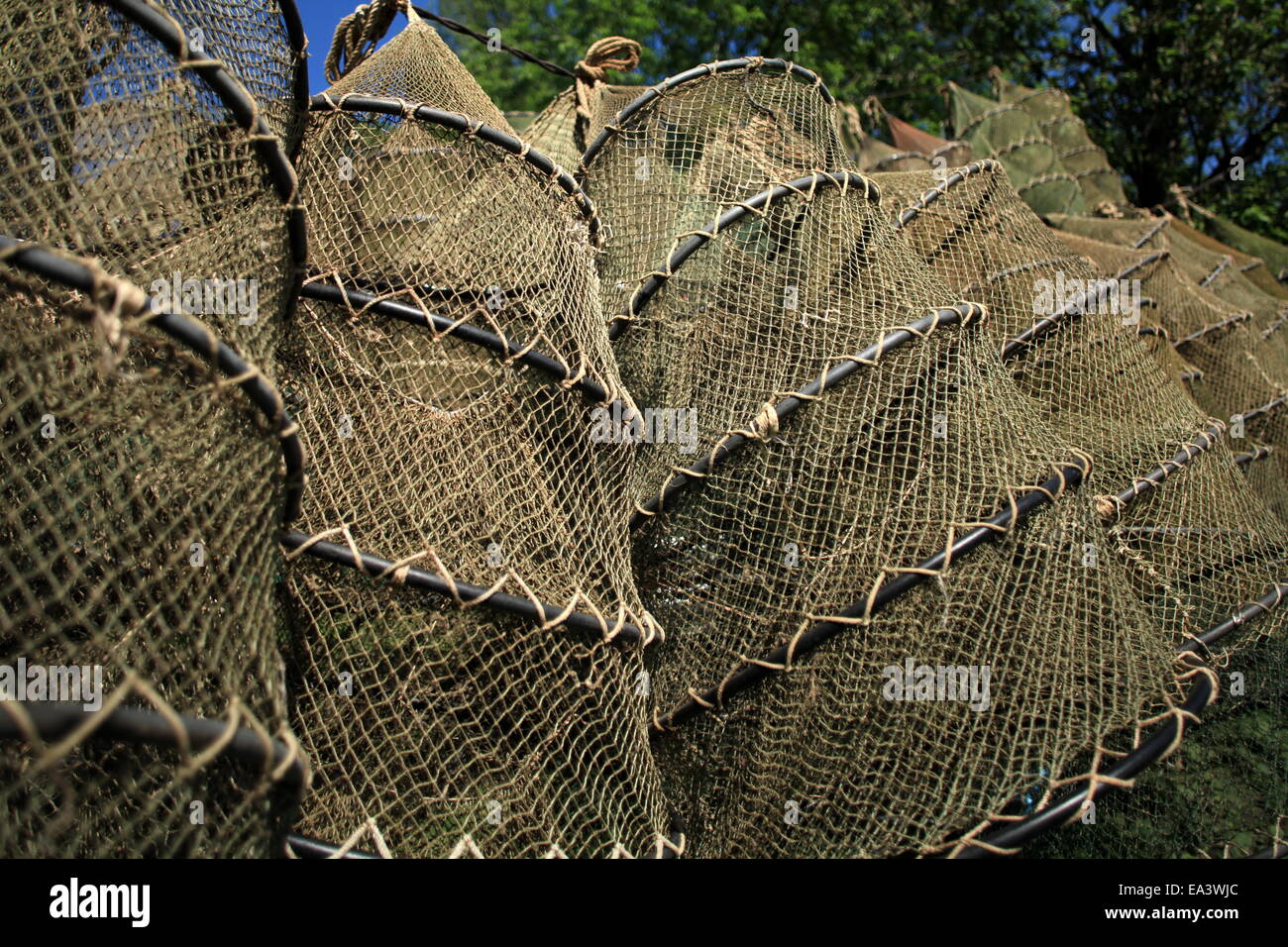 dry fishing nets Stock Photo Alamy
