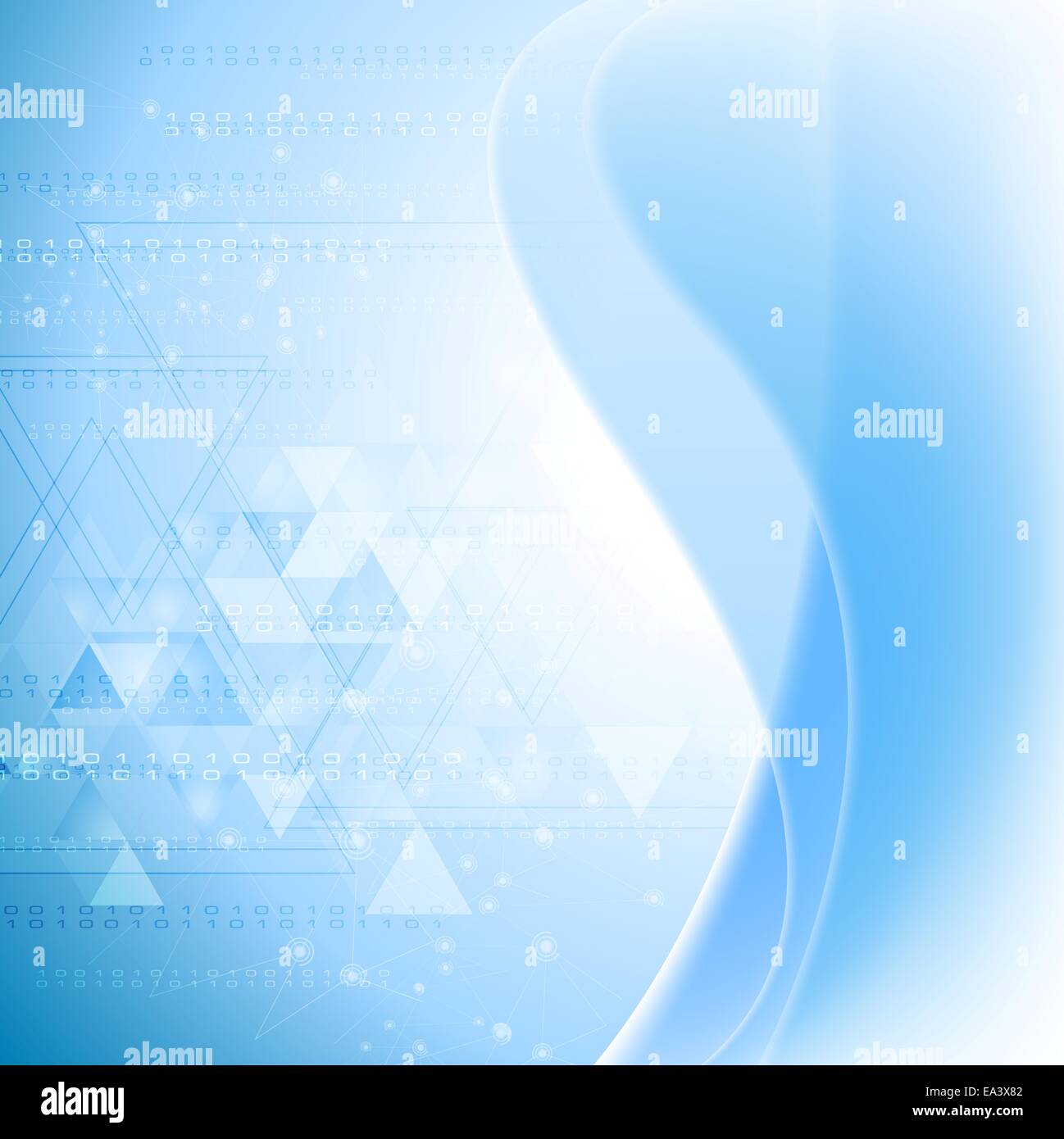 Abstract wavy tech background. Gradient mesh Stock Photo