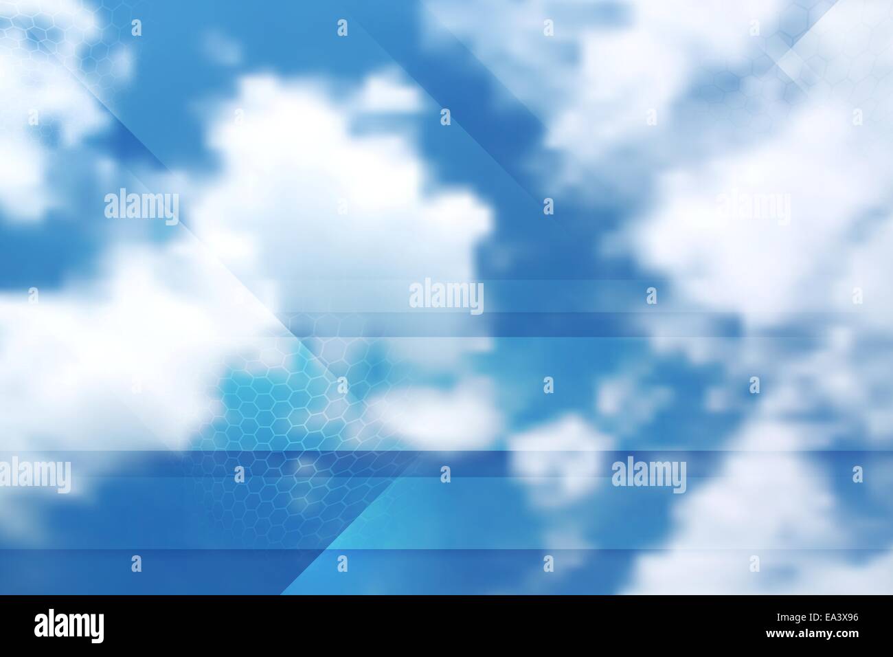 Tech cloudscape collage. Gradient mesh Stock Photo