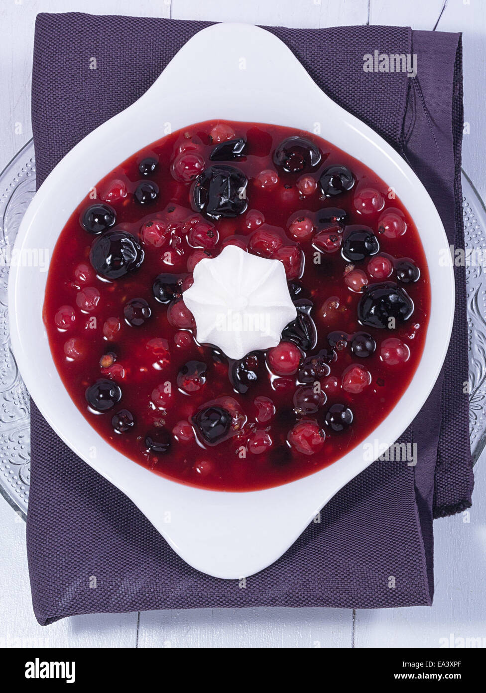 Red fruit jelly on a plate Stock Photo Alamy